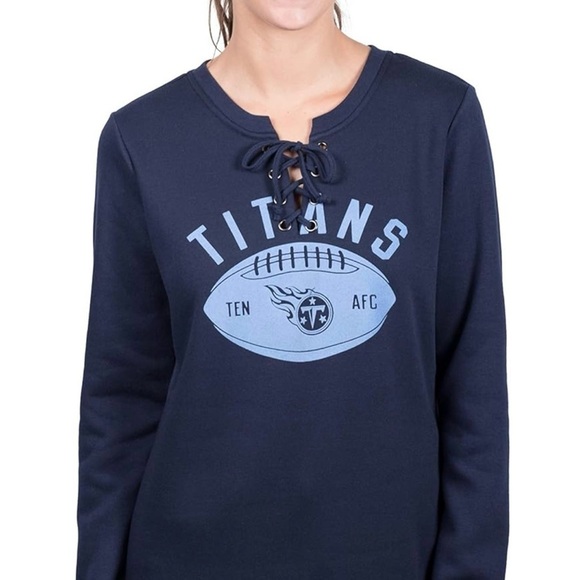 NFL Tops - Ultra Game NFL Womens Long Sleeve Fleece Lace Up Sweatshirt